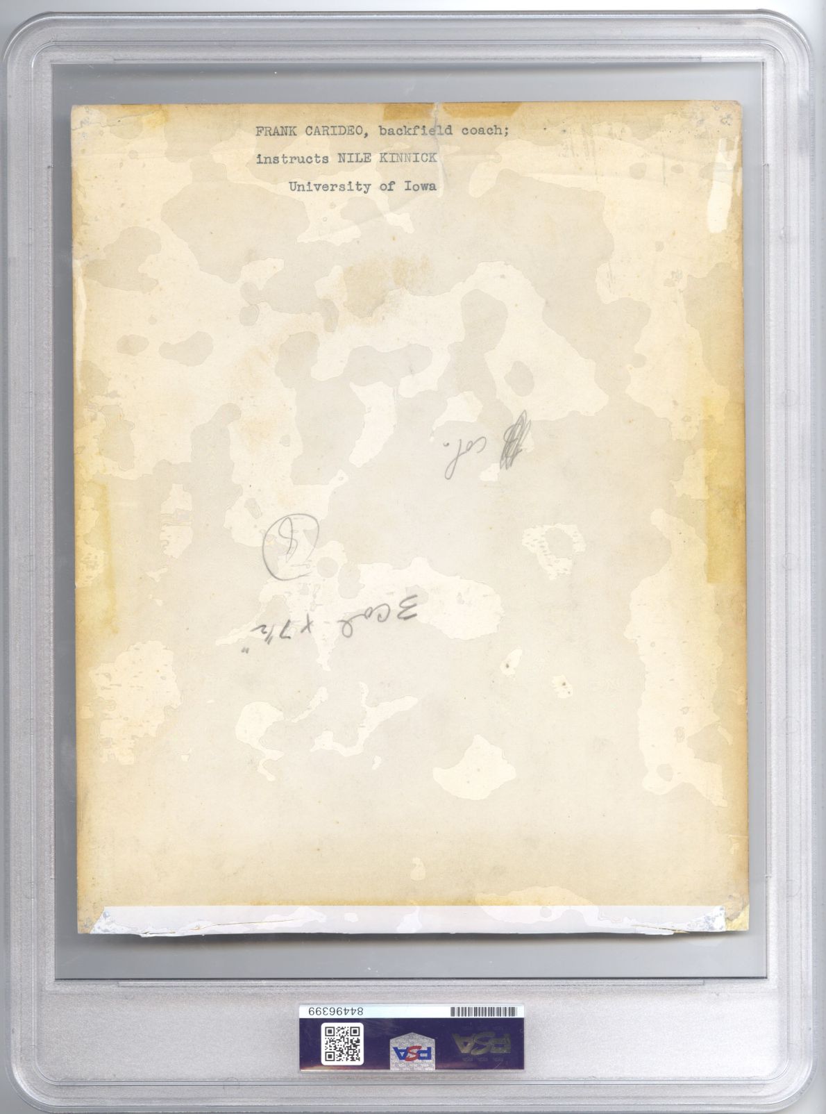 Nile Kinnick Iowa Heisman Trophy Winner Signed AUTO 8x10 photo PSA/DNA LOA