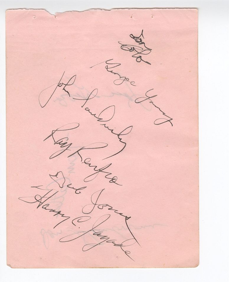 1953 Cleveland Browns Signed AUTO album page #B /w Don Steinbrunner & George Young
