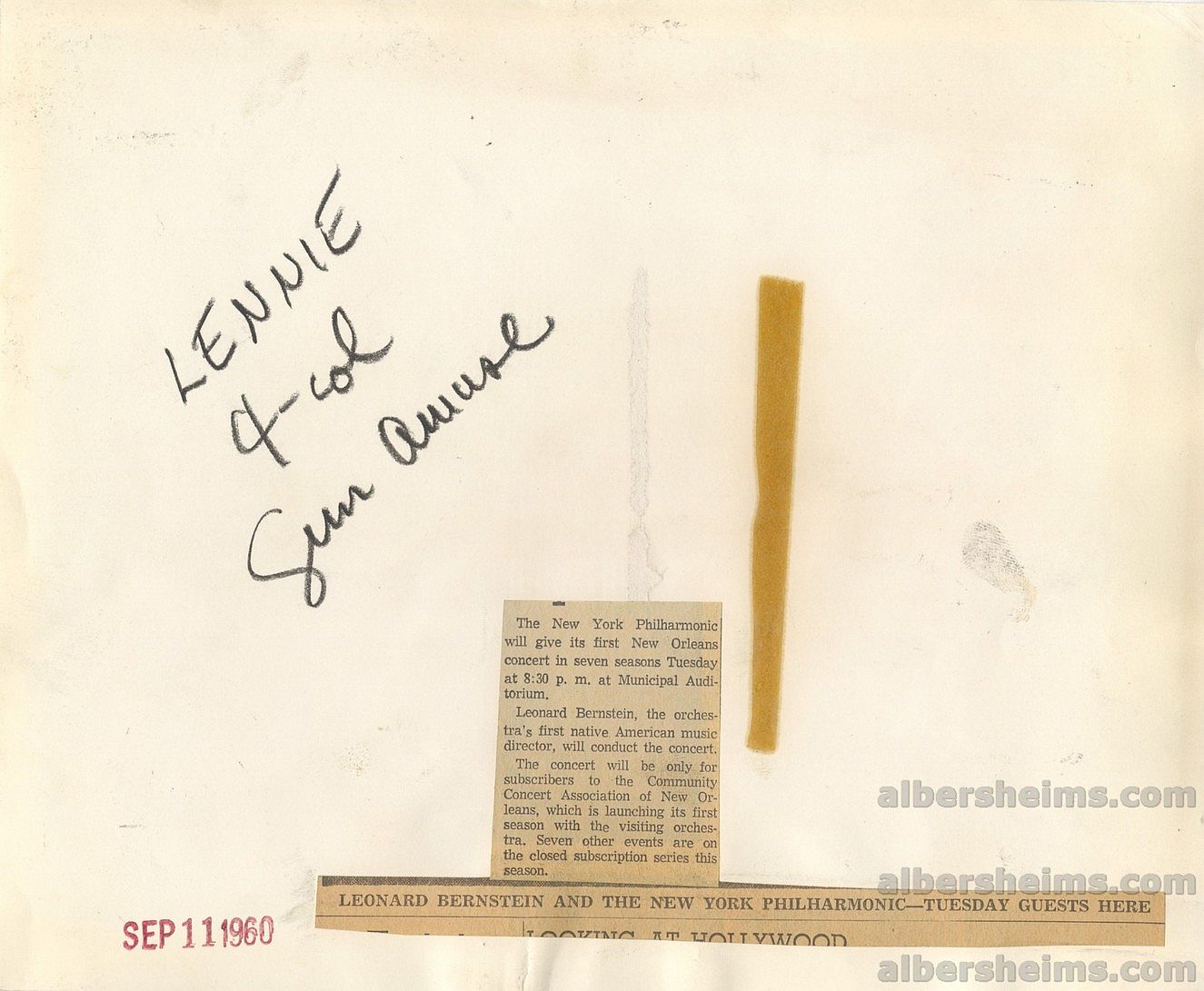 1960 Leonard Bernstein Original TYPE 1 Photo Leading NY Philharmonic West Side Story