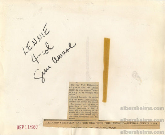 1960 Leonard Bernstein Original TYPE 1 Photo Leading NY Philharmonic West Side Story