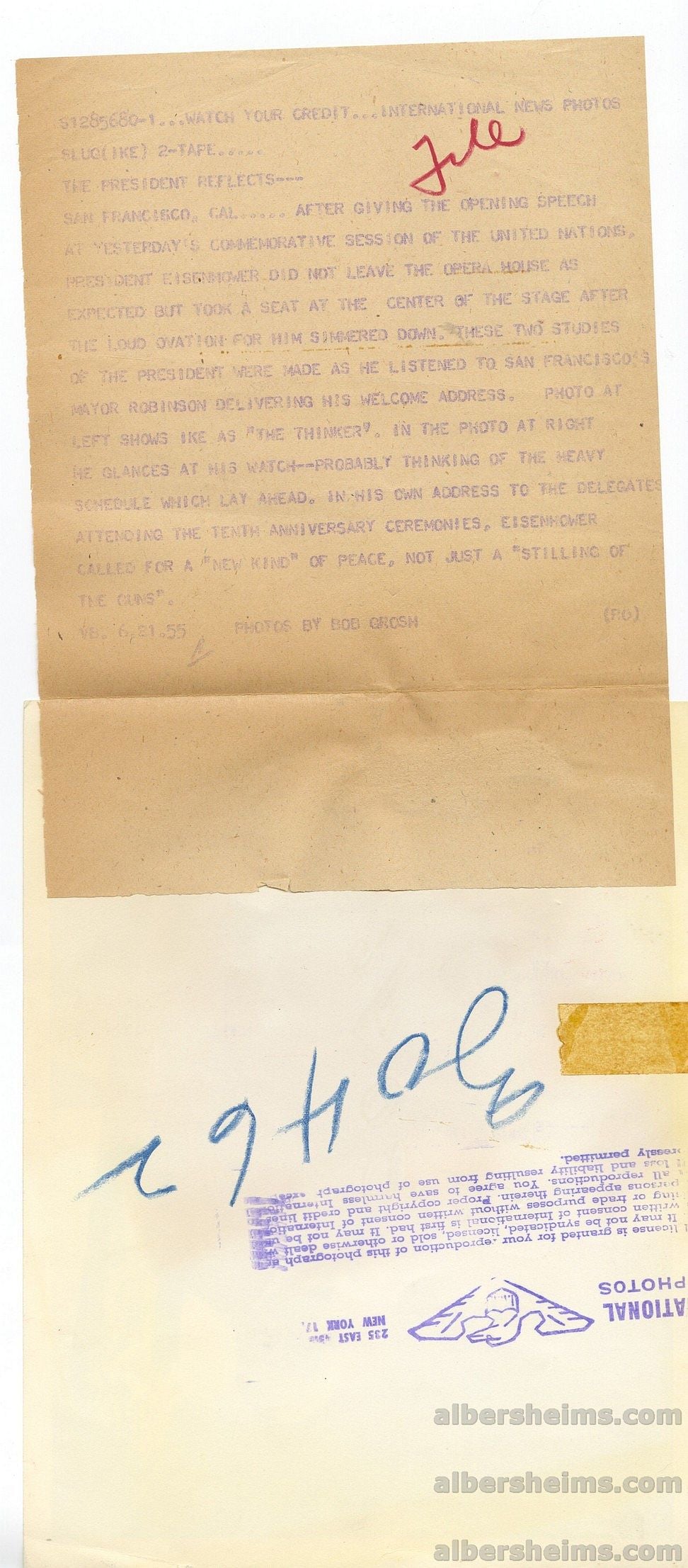 1955 Dwight D. Eisenhower "The President Reflects" Original TYPE 1 Bob Grosh Photo