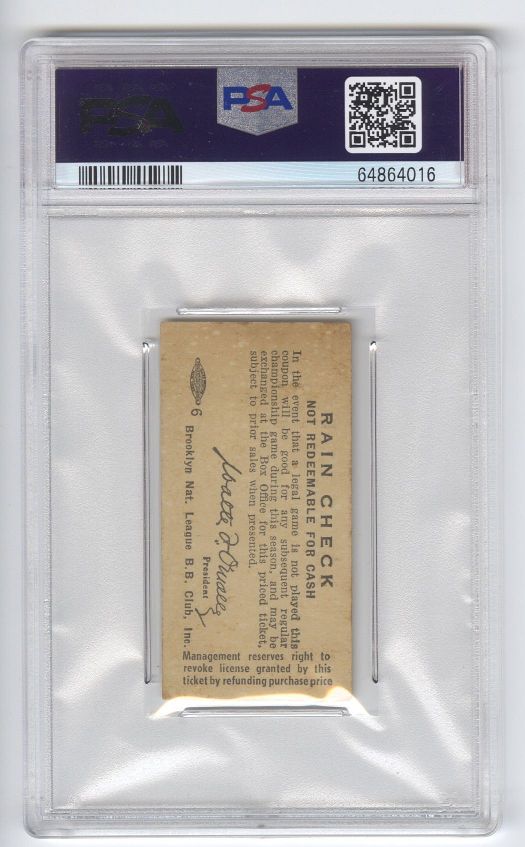 8/7 1954 Brooklyn Dodgers vs Reds Jackie Robinson Sandy Amoros HR #3 PSA 5 Pop 1