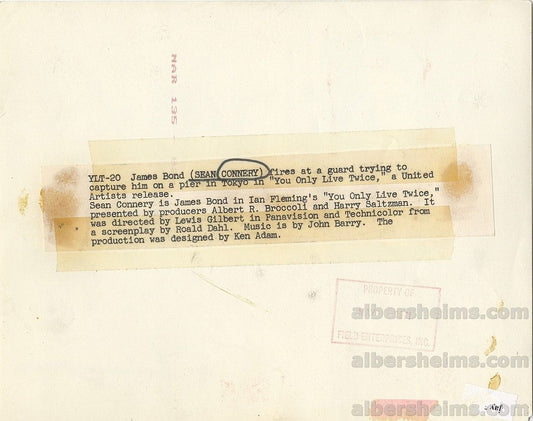 1971 Sean Connery You Only Live Twice James Bond 007 Original Photo