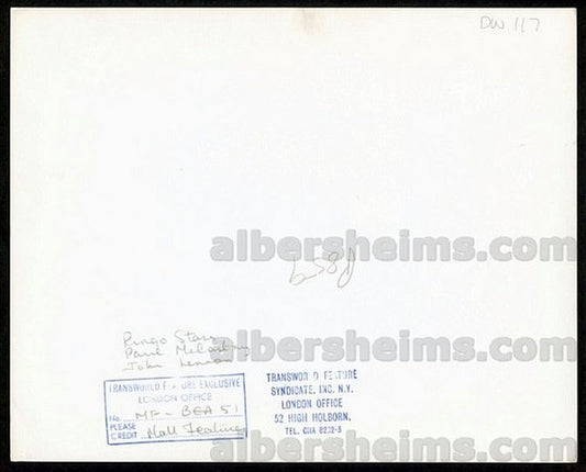 1964 Beatles Rehearse for the Ed Sullivan Show Original Photo