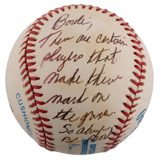 Mike Flanagan CY Young Winner Single Signed AUTO OAL Baseball with Special Inscription to Mike Bordick PSA/DNA