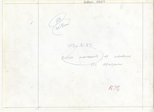 August 1987 Diego Maradona Punts vs the Rest of the World Original Oversized TYPE 1 Photo PSA/DNA LOA