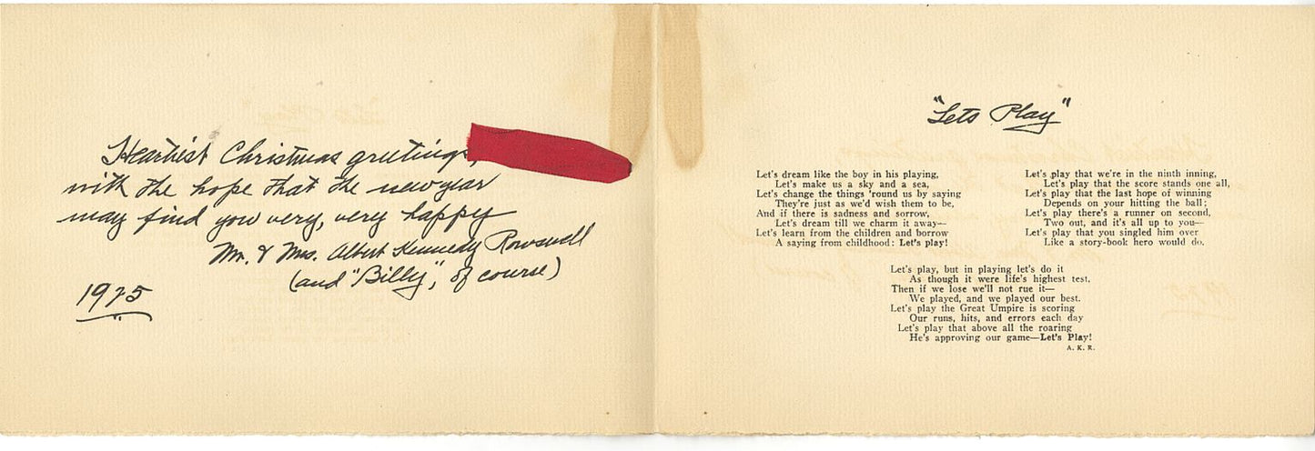 Rosey Rowswell 1st Pittsburgh Pirates Broadcaster Original 1925 Christmas Card