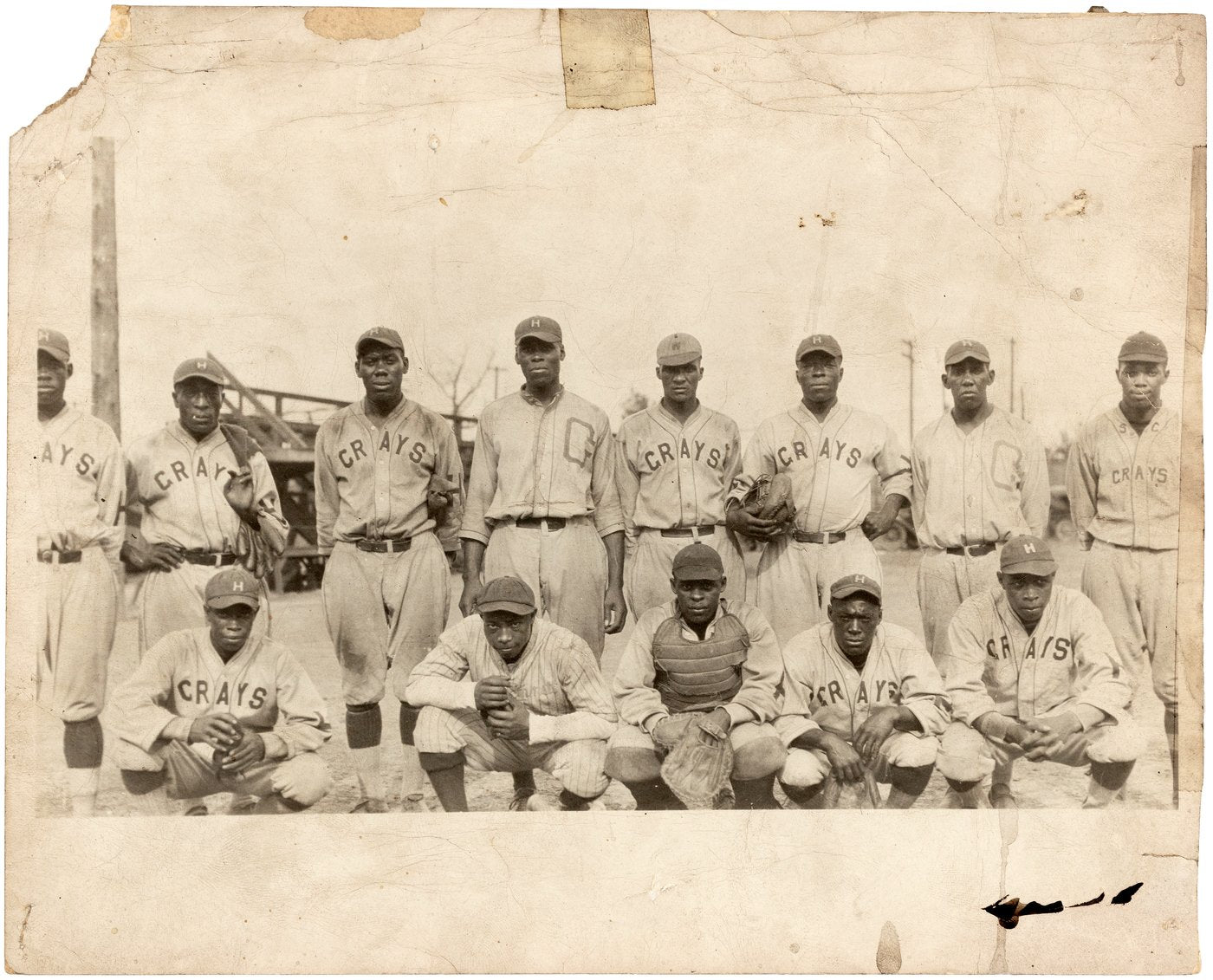 1920s Homestead Grays Negro League Baseball Team Original TYPE 1 photo with Raymond Mo Harris