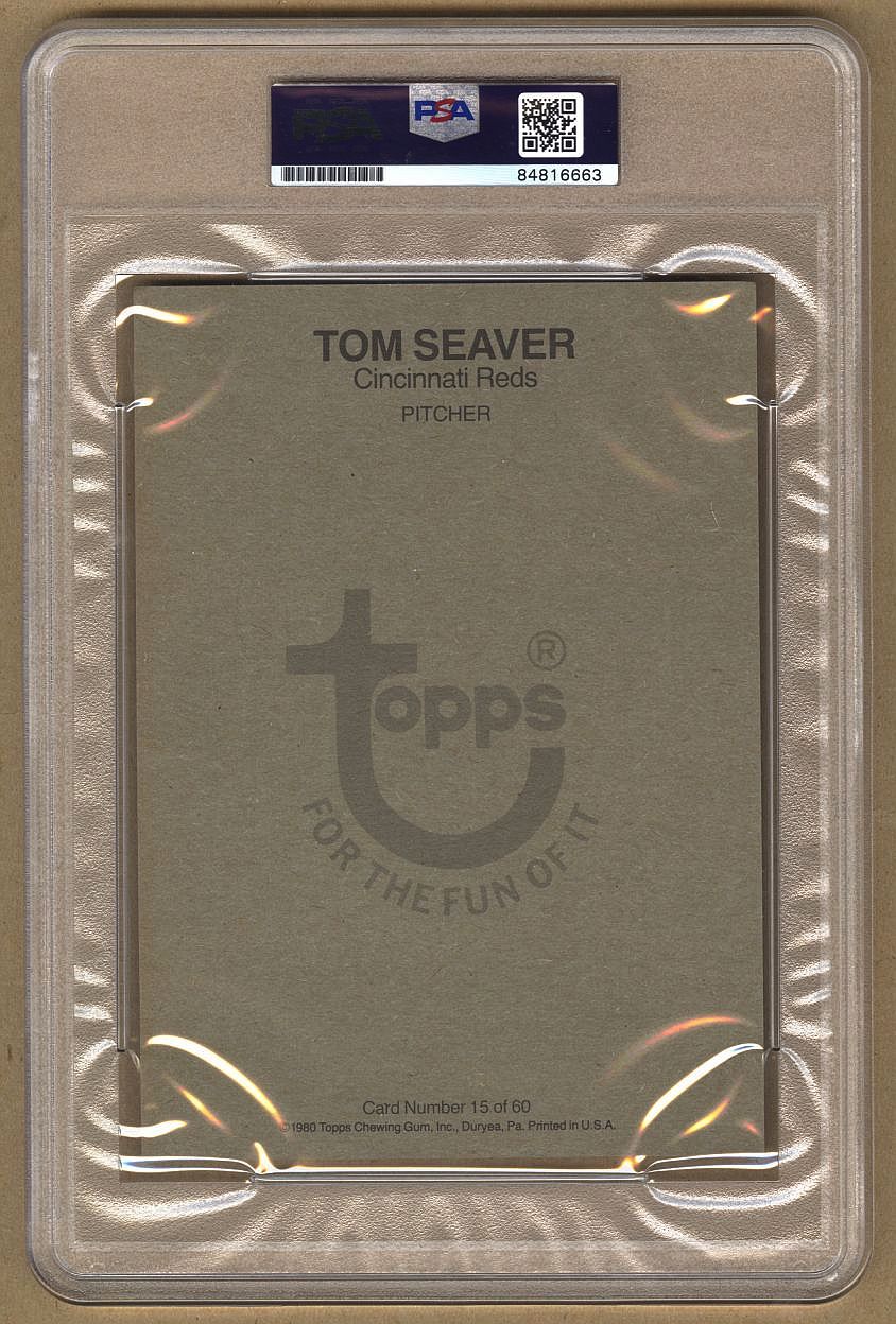 1980 Topps Super #15 Tom Seaver Signed AUTO baseball card PSA/DNA