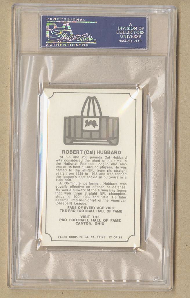 1975 Fleer Hall of Fame #17 Cal Hubbard Signed AUTO Immortal Roll Football Card PSA/DNA