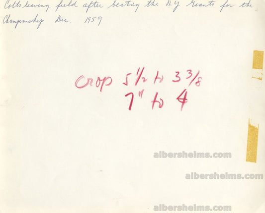 Baltimore Colts Players Beat the NY Giants For the 1959 NFL Championship Original TYPE 1 Photo