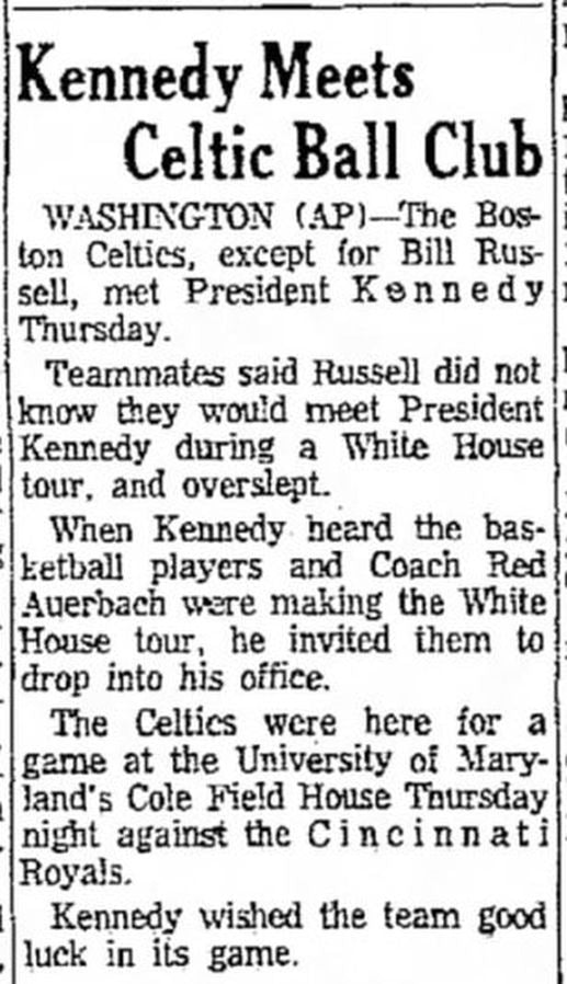 President John F. Kennedy Meets the 1963 World Champion Boston Celtics Team Signed AUTO Photo PSA/DNA