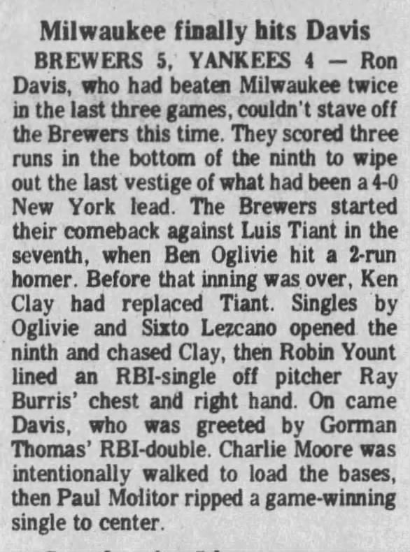 May 31, 1979 NY Yankees Official Batting Order Lineup Card /w Thurman Munson Reggie Jackson 350th HR Game Signed by Bob Lemon JSA COA