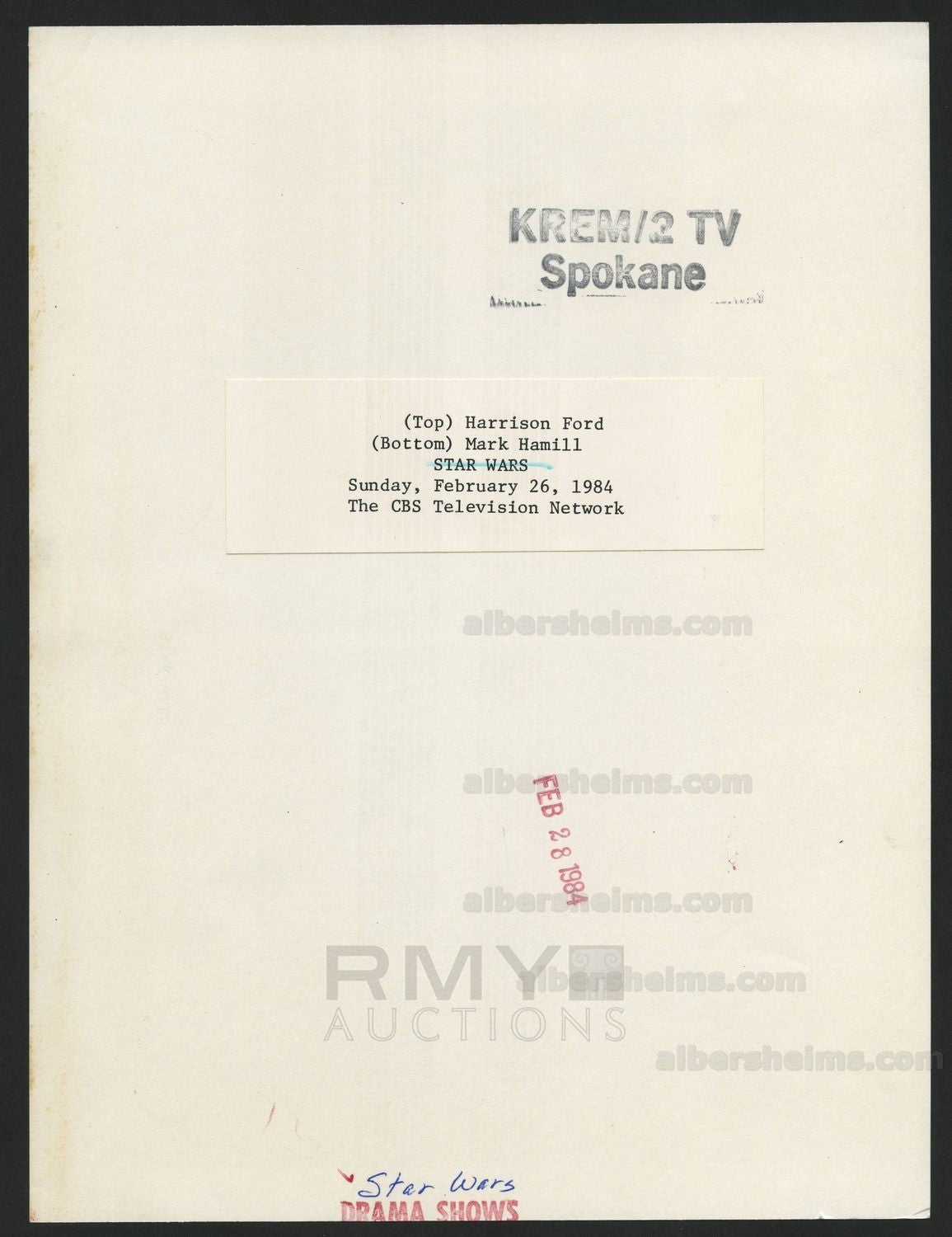 1977 Star Wars Mark Hamill Luke Skywalker & Harrison Ford Hans Solo Vintage Original Studio Photo