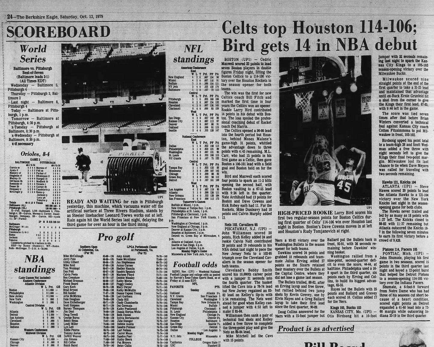 Oct. 12, 1979 - Larry Bird NBA Debut Ticket Stub - Boston Celtics vs. Houston Rockets - PSA 1 MK