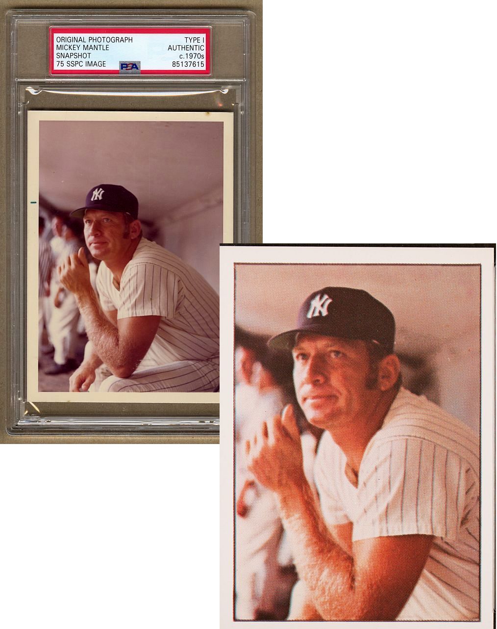 Mickey Mantle 1975 SSPC Superstars 42 Baseball Card #37 Image Original TYPE 1 Photo PSA/DNA