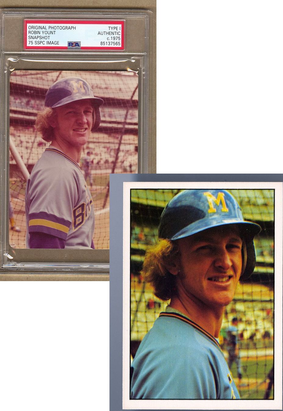 Robin Yount 1975 SSPC Baseball #19 Rookie Card Image Original TYPE 1 Photo PSA/DNA