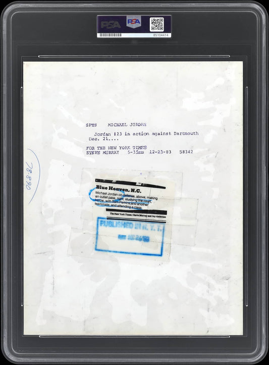 1983 UNC Michael Jordan Shoots 2 of his 25 Points Vs. Dartmouth Original NY Times TYPE 1 Photo PSA/DNA