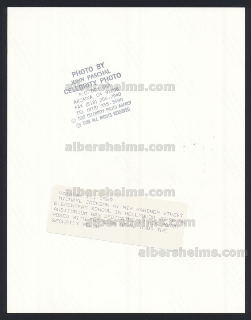 1989 Michael Jackson"The King of Pop" Original TYPE I photo