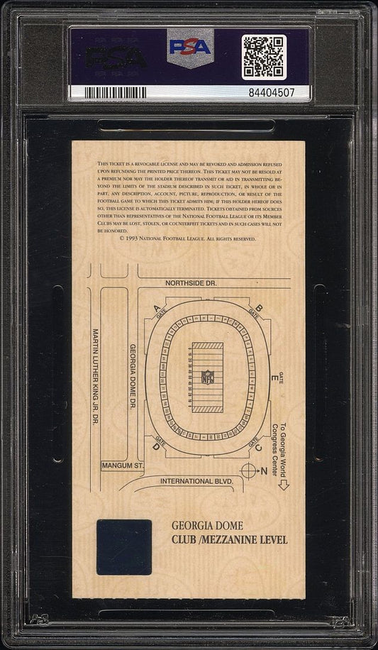 1994 NFL Super Bowl XXVIII 28 Ticket Stub Dallas Cowboys vs Buffalo Bills Emmitt Smith MVP PSA 7