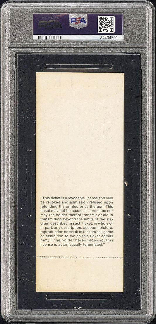 1974 SUPER BOWL 8 VIII FULL TICKET PSA 5 MIAMI DOLPHINS v MINNESOTA VIKINGS - Larry Csonka MVP