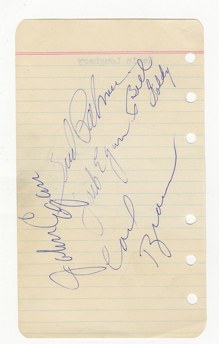 Early 1960s New York Knicks Multi Signed AUTO album page /w Carl Braun Basketball HOF
