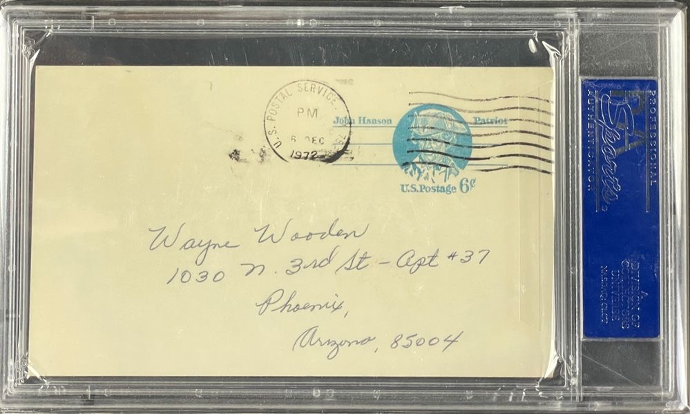 Mickey Mantle Signed AUTO Government Postcard GPC Yankees PSA/DNA