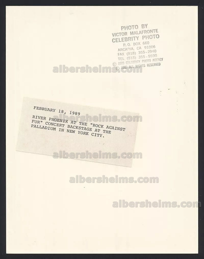 River Phoenix 1989 Original TYPE I photo - Stand By Me Tragic Actor