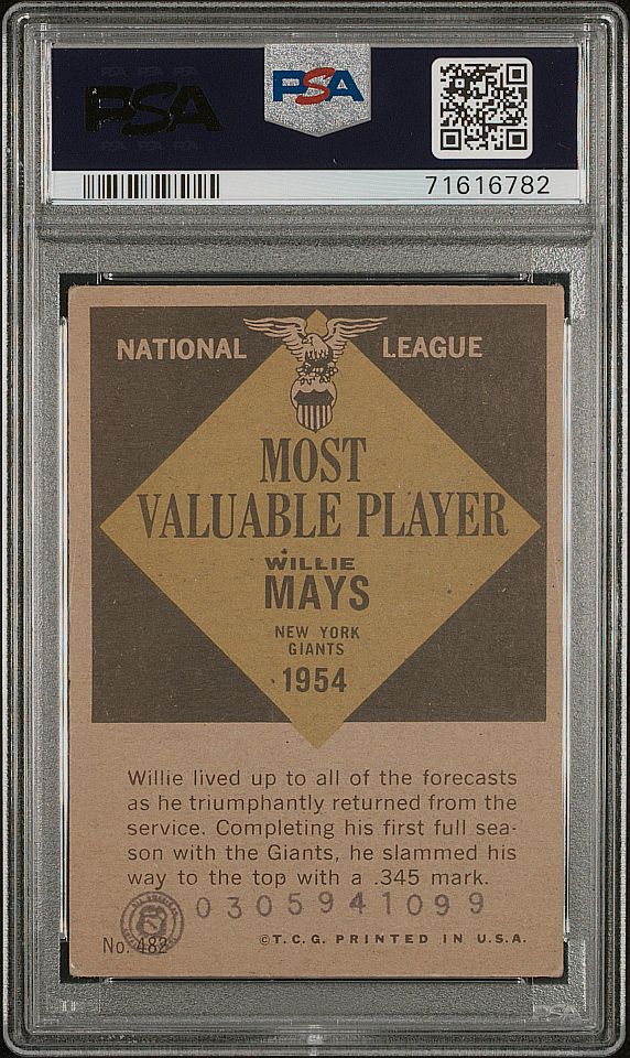 1961 Topps #482 Willie Mays Signed AUTO PSA/DNA baseball card