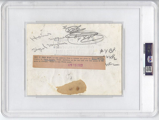 Honus Wagner & Arky Vaughan Original TYPE I photo Image Used for 1936 R312 National Chicle Baseball Card PSA/DNA