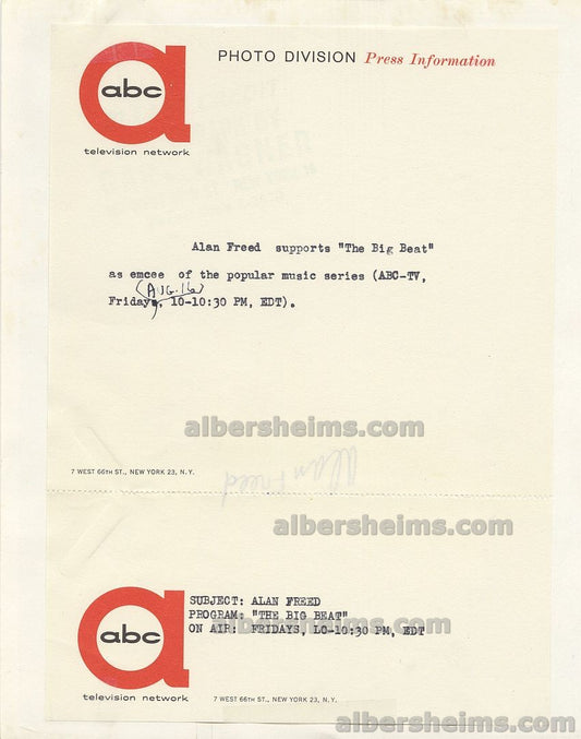 Alan Freed "Mr. Rock 'N Roll" D.J. Payola Scandal Original 1950s TYPE I Photo