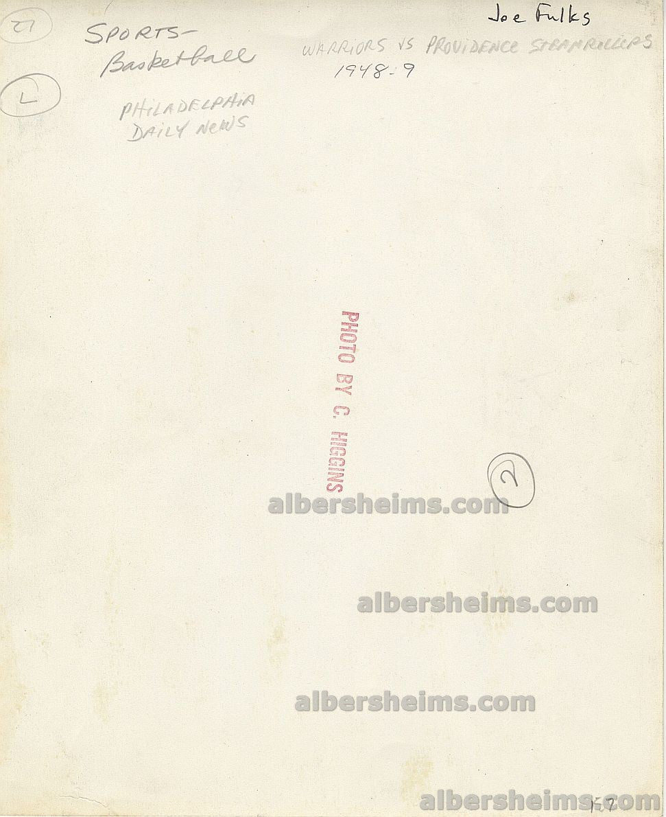 1948-49 Jumpin' Joe Fulks Philadelphia Warriors vs Providence Steamrollers Original TYPE I Photo