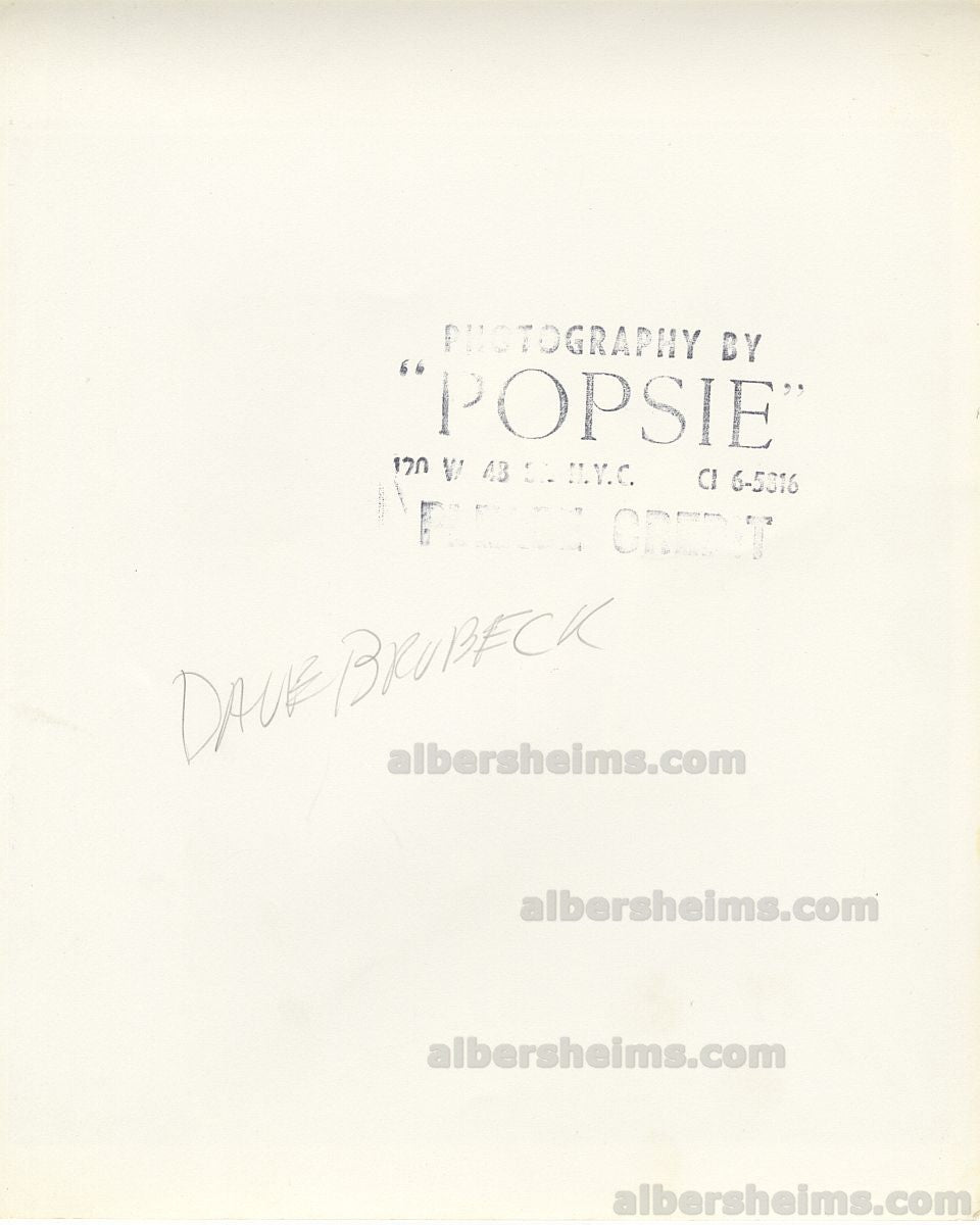 DAVE BRUBECK Legendary Jazz Pianist 1957 Original Type 1 Photo