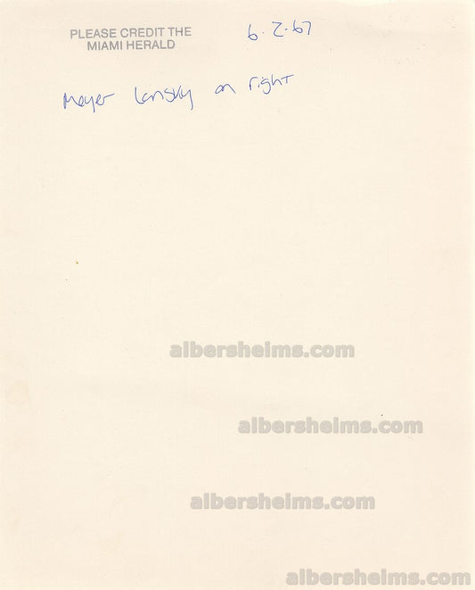 1967 Meyer Lansky Head of Murder Inc. Mafia Mobster with His Lawyer Original TYPE II Photo