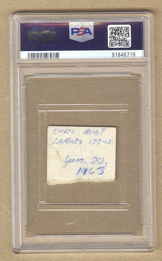 1963 Boston Celtics & LA Lakers 1/20 Ticket Stub Bill Russell 29 Pts & 43 Rebounds PSA POP 1
