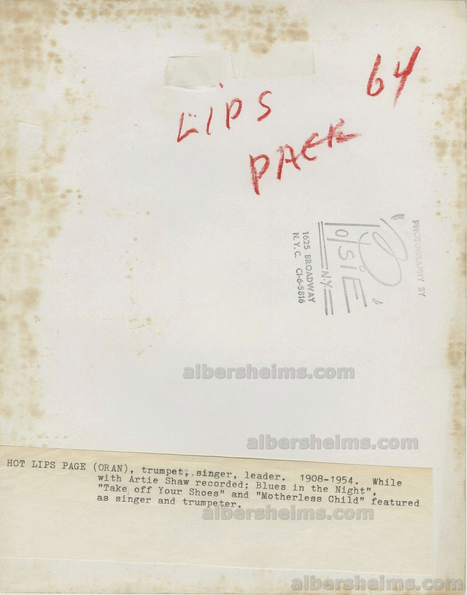 Hot Lips Page at Idlewild NYC 1949 Tour Bus Original Silver Gelatin TYPE I original Photo by Popsie