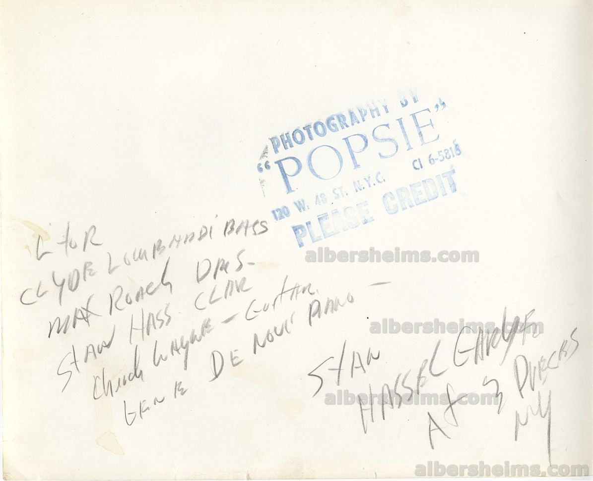 1948 San Hasselgard & Max Roach Three Deuces Original Popsie TYPE I Photo