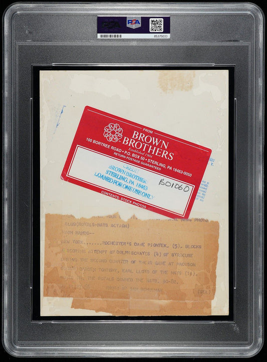 1956 HOFers - Earl Lloyd First African American to Play in NBA vs Dolph Schayes Original TYPE I Photo PSA/DNA