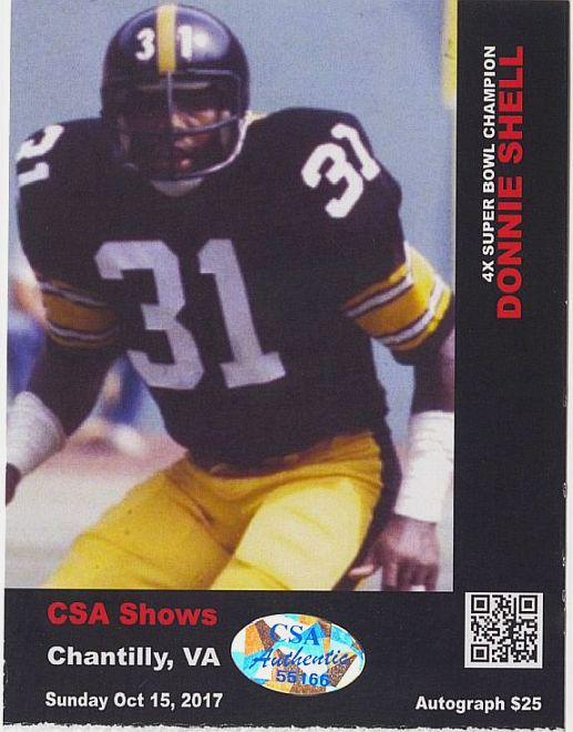 Donnie Shell Signed AUTO 8x10 Photo /w Great Inscriptions Steelers FB HOF CSA Shows Holo & COA
