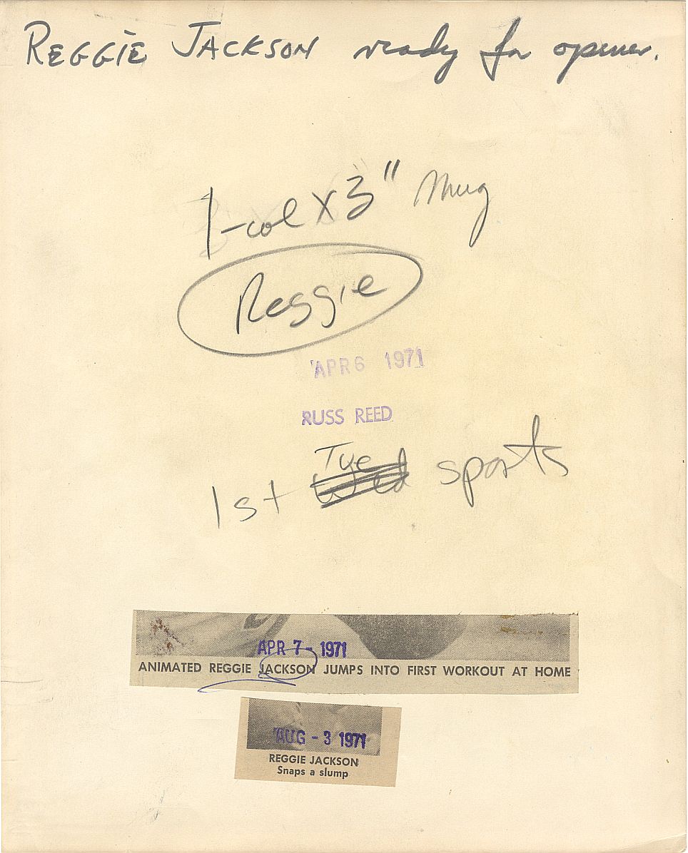 Reggie Jackson Gets Ready for 1971 Opening Day in Oakland Original TYPE I Photo