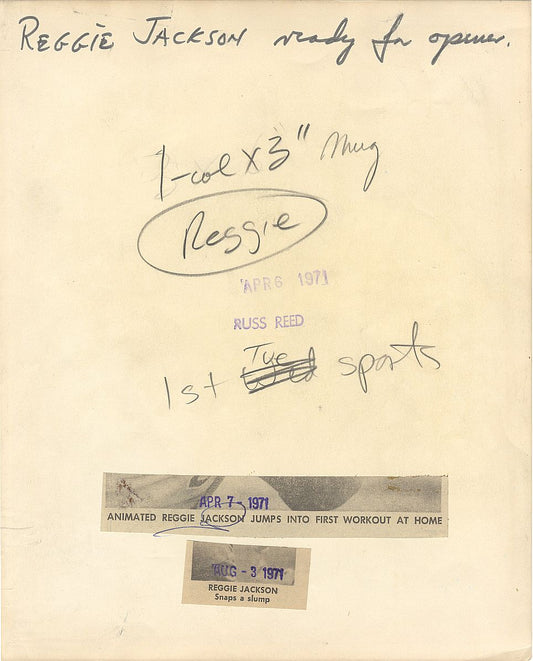 Reggie Jackson Gets Ready for 1971 Opening Day in Oakland Original TYPE I Photo