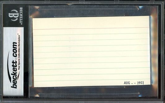 Heinie Manush Signed AUTO 3x5 Index Card Document Listing his Teams D.1971 Beckett BAS