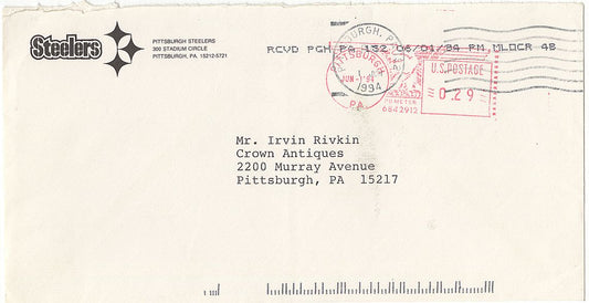 Dan Rooney Signed AUTO Letter Pittsburgh Steelers Pro Football HOF