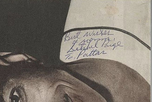 1948 Satchel Paige SIGNED AUTO Sport Magazine Photo Rookie Shot PSA/DNA