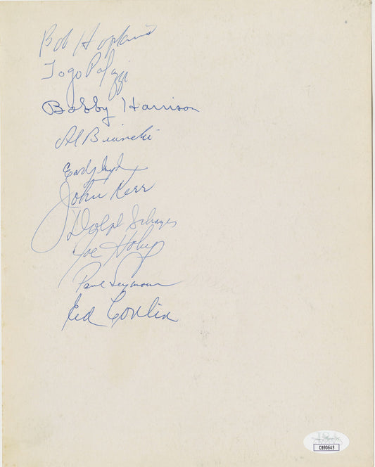 1956-57 Syracuse Nationals Team Signed Photo /w 10 Autographs JSA COA