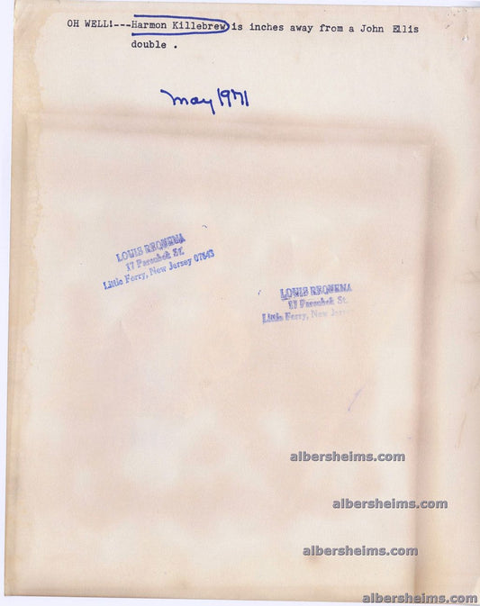 1971 Harmon Killebrew Fails at his Impression of Brooks Robinson Original TYPE I Photo by Louis Requena