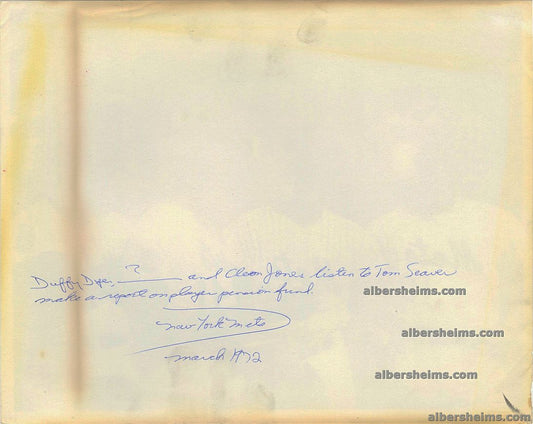 1972 Tom Seaver NY Mets with Duffy Dyer & Cleon Jones Original TYPE I Photo