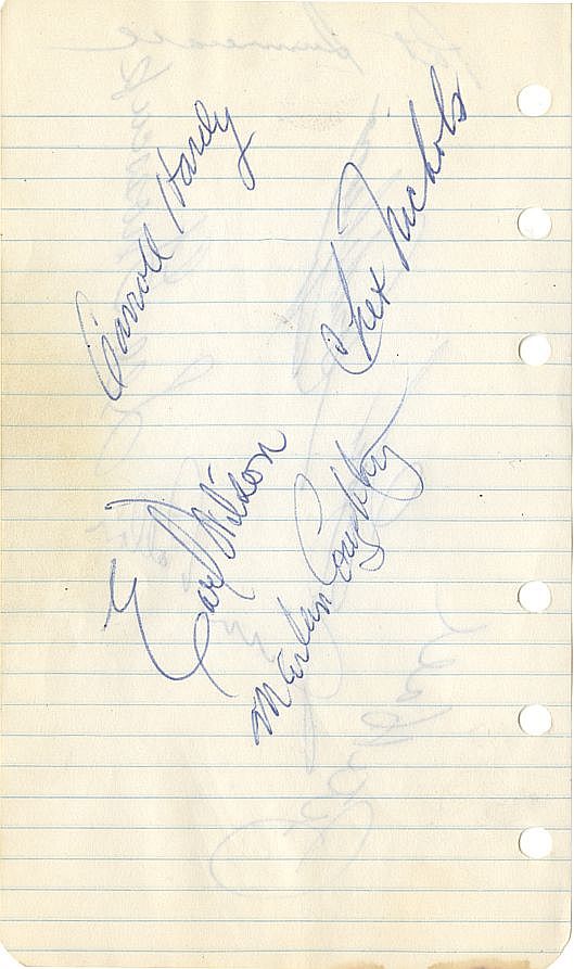 1960 New York Giants Football Team & Boston Red Sox Multi Signed AUTO album Page /w Jimmy Patton (D. 1972)