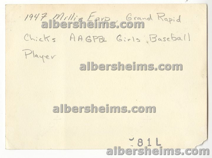 1947 Grand Rapids Chicks AAGPBL Millie Earp Original TYPE I Photo Snapshot "A League of Their Own"