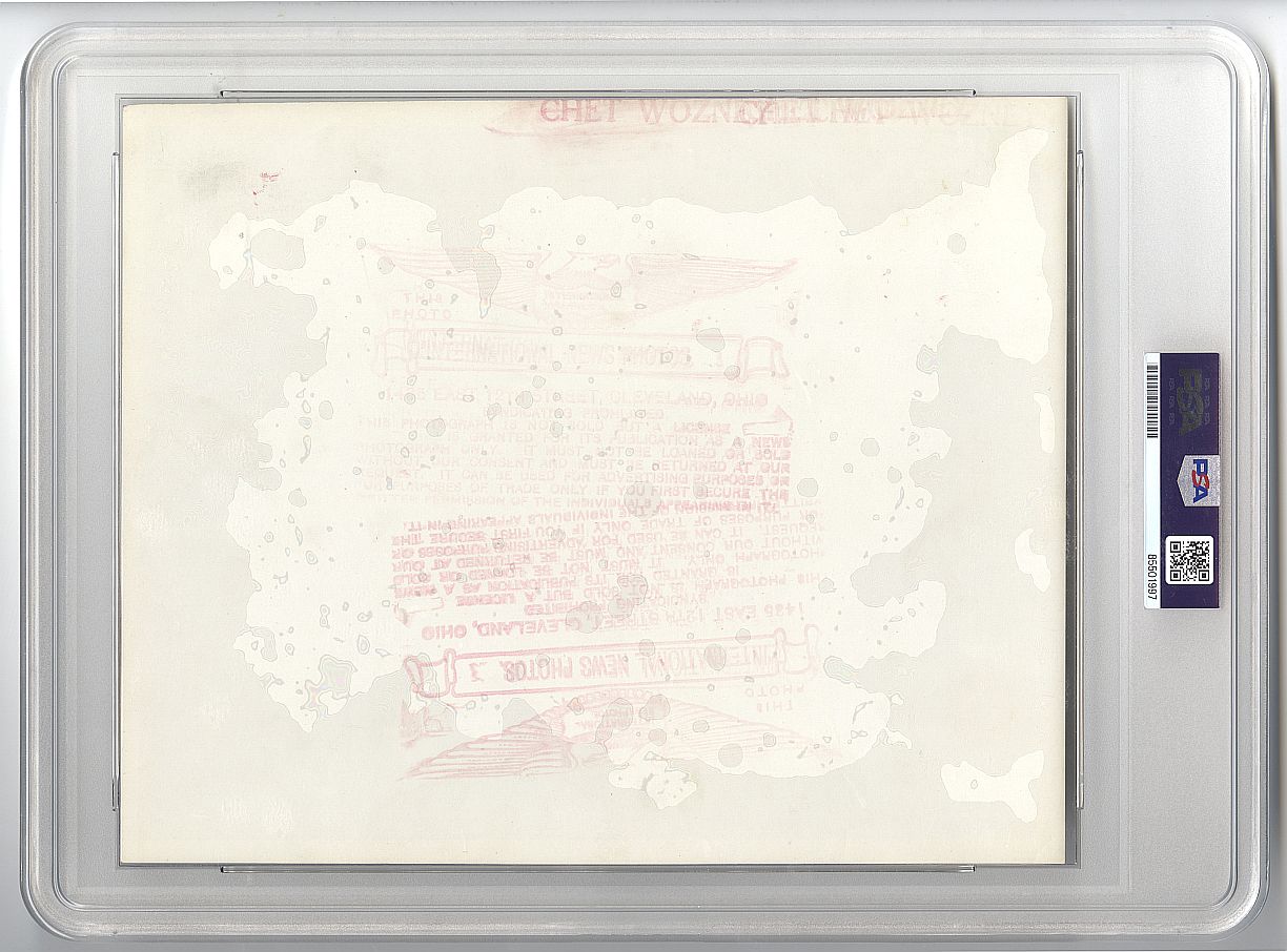 1947 Bill Veeck with Chief Wahoo Artist - Walter Goldbach Making History Original TYPE I Photo PSA/DNA